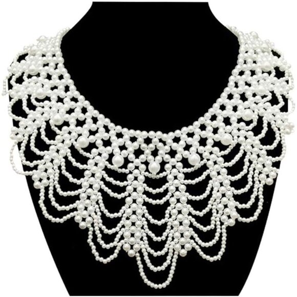 Somimi Dissent Collar Necklace, Detachable Pearl Beaded Choker Feminist Jewelry - Picture 3 of 7